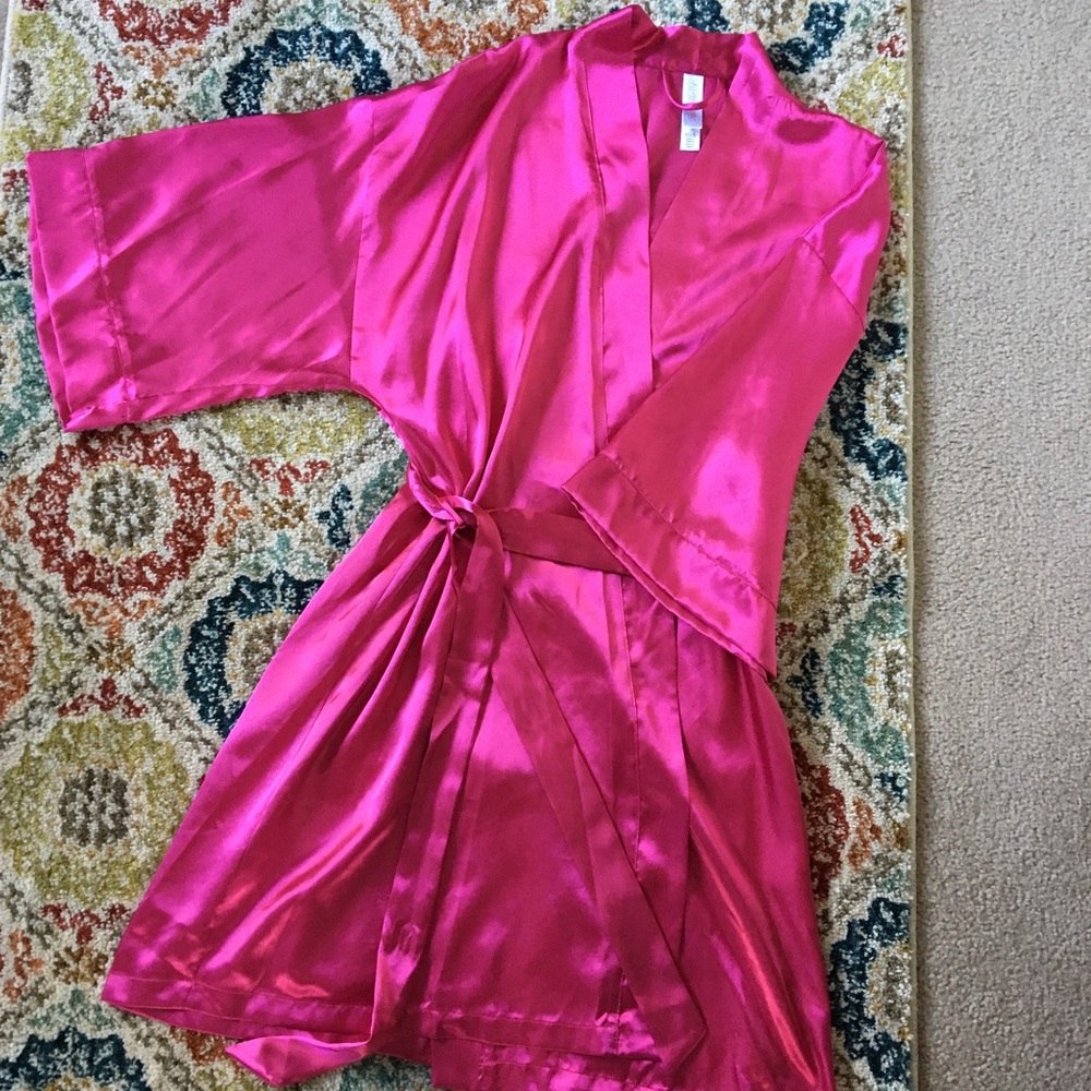 Hot Pink Silky Robe